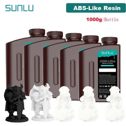 SUNLU 5KG ABS Like Resin 1000G/Bottle 405nm UV Curing Photopolymer Rapid 3D Resin for 2K 4K 6K 8K LCD/DLP/SLA 3D Printers