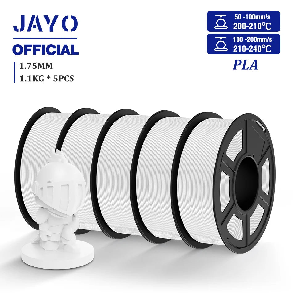 JAYO PLA Filament 1.75MM 5 Rolls/set 3D Printer Filament PLA For FDM 3D Printers Neatly Wound 3D Printing Filament Macaron Color