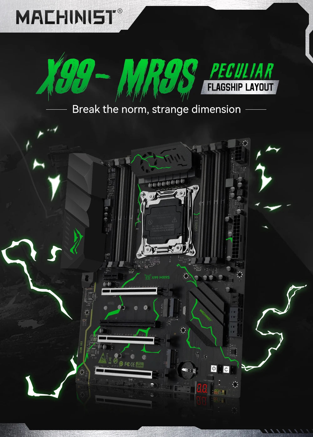 MACHINIST X99 Motherboard LGA 2011-3 Support Xeon E5 2667 V3 2697 V4 CPU Processor DDR4 ECC RAM NON-ECC Memory SSD M.2 ATX MR9S