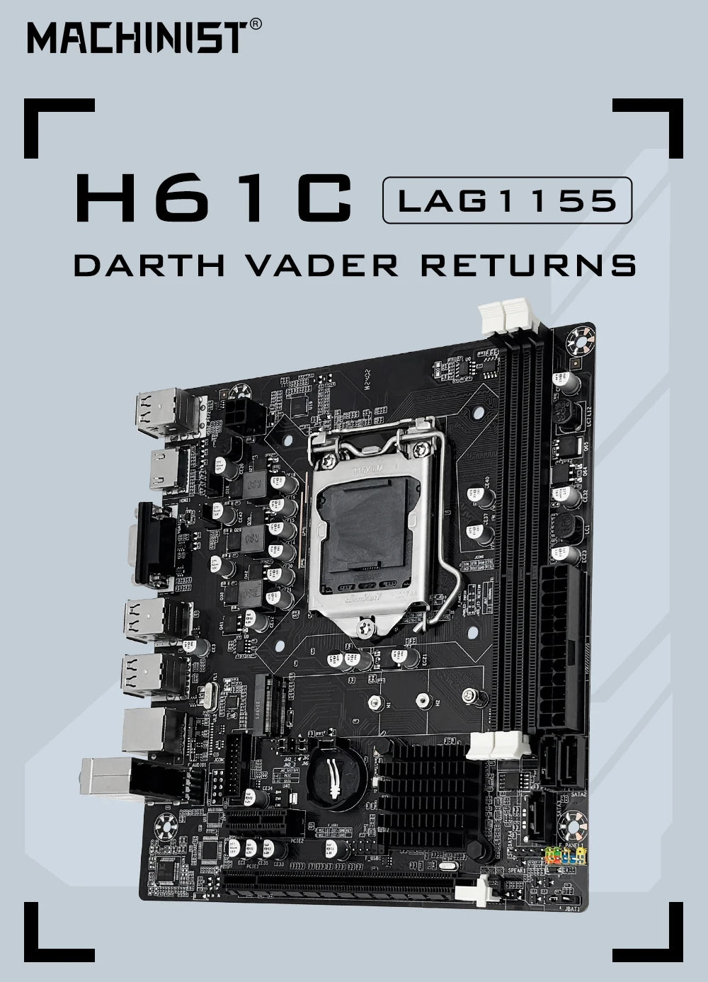 MACHINIST H61 Motherboard M.2 NVME PCIEx16 DVI Supports Dual-channel DDR3 RAM Intel Core 2/3 Gen CPU LGA1155 for Desktop PC