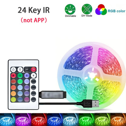 RGB Led Strip Lights 1M-40M  Led Room Light with APP Control Flexible Ribbon Luces Led Tape for Room Bedroom Decoration