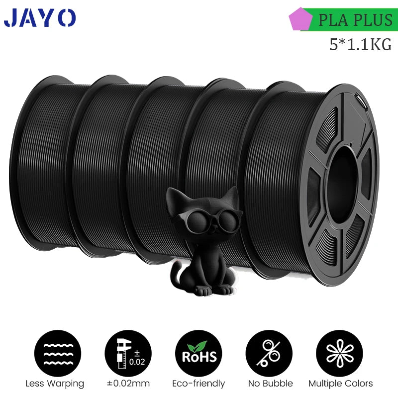 JAYO 5Rolls PLA/PLA Plus/petg/ABS/TPU/PLA meta/PLAYG/HS-PLA 3D Printer Filament 1.75mm FDM 3D Printer Materials for 3D Printer