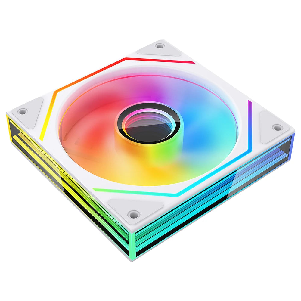 Jungle Leopard Prism 6MAX ARGB CPU Fan 120mm Black White 3 Side Infinity Mirrors PC Cooler Fan 5V 3PIN ARGB Mobo Sync 4PIN PWM