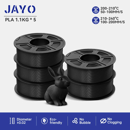 JAYO 5Rolls PLA/PLA Plus/petg/ABS/TPU/PLA meta/PLAYG/HS-PLA 3D Printer Filament 1.75mm FDM 3D Printer Materials for 3D Printer