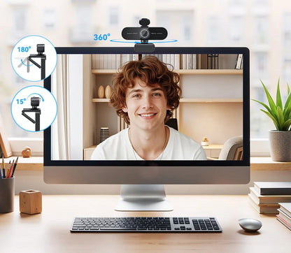 4K Webcam 1080P 60fps Video Camera EMEET C60E 4K Autofocus USB  Camera for Computer/PC Living/ Video Call/ Conference Web Cam