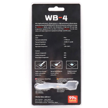 Wovibo pasta térmica WB-4 wb 4 5 4g 17 W /M-k para cpu gpu refrigerador de refrigeração térmica graxa pasta composto silicone
