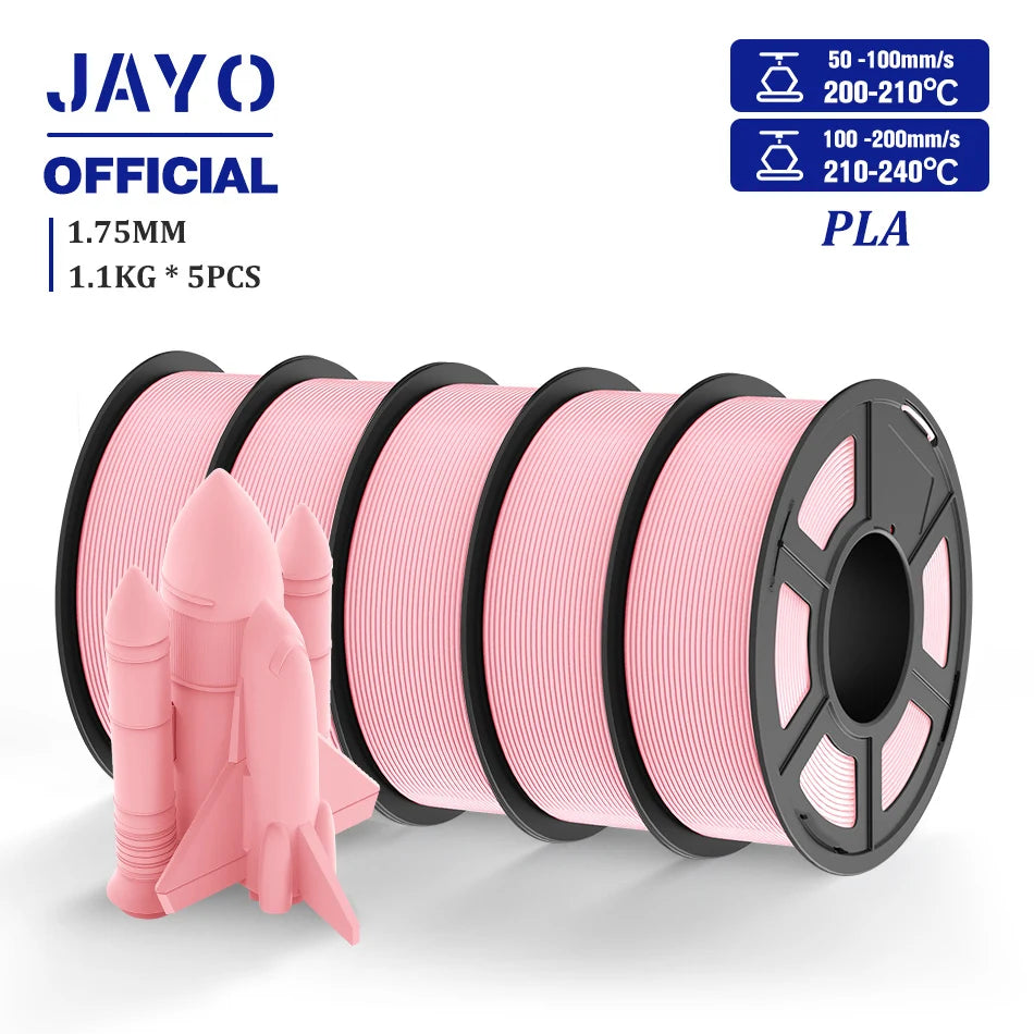 JAYO PLA Filament 1.75MM 5 Rolls/set 3D Printer Filament PLA For FDM 3D Printers Neatly Wound 3D Printing Filament Macaron Color