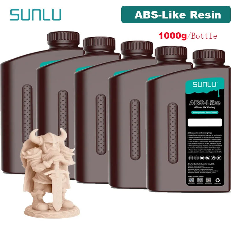 SUNLU 5KG ABS Like Resin 1000G/Bottle 405nm UV Curing Photopolymer Rapid 3D Resin for 2K 4K 6K 8K LCD/DLP/SLA 3D Printers