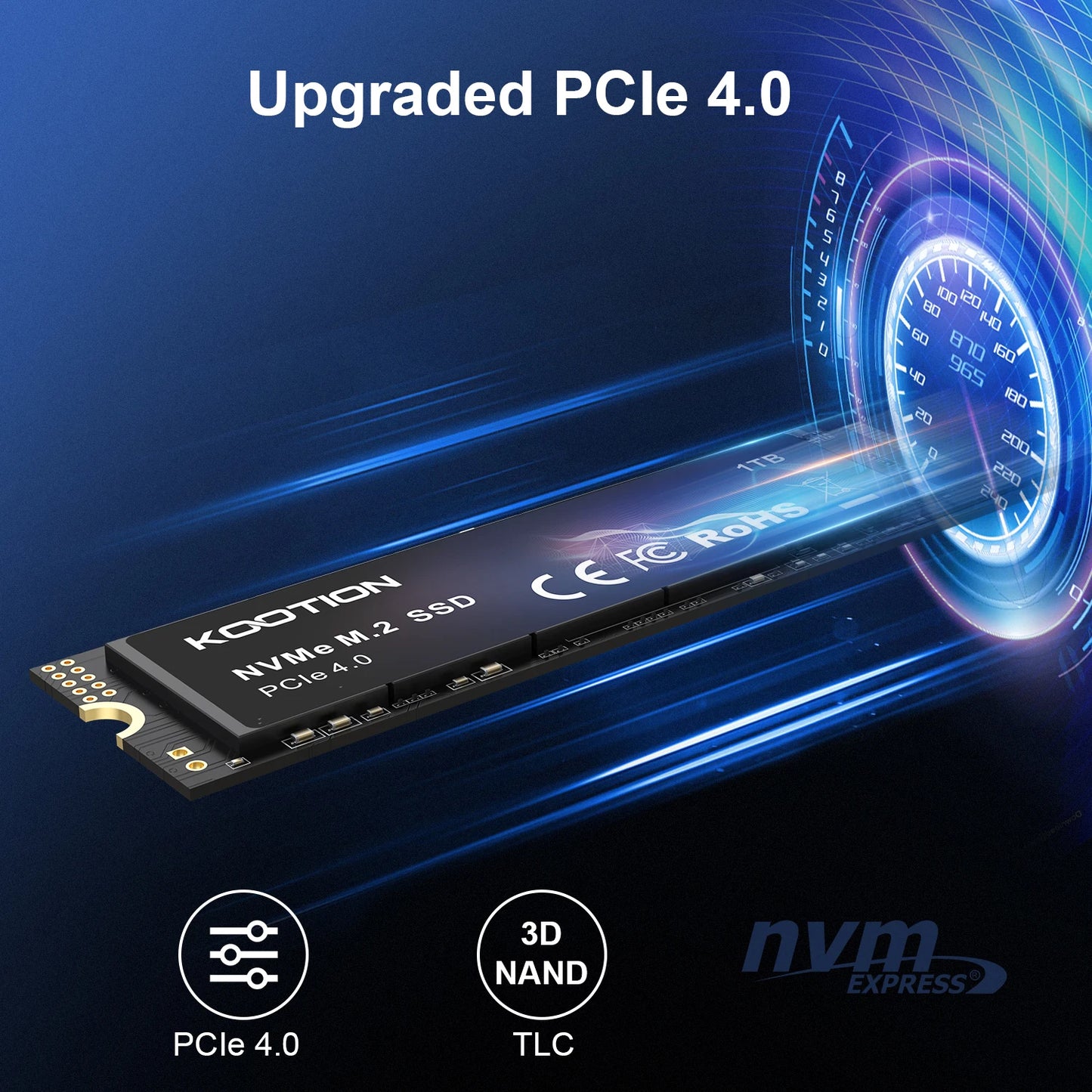 KOOTION X16 SSD Nvme M2 512GB 1TB 2TB Gen4 Nvme SSD Hard Disk M.2 2280 PCIe 4.0x4 Internal Solid State Drive for Laptop Desktop