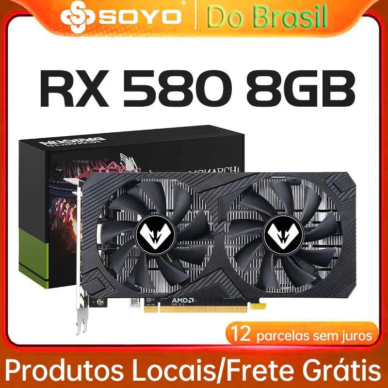 Radeon RX580 8G Graphics Cards GDDR5 Video Card DP DVI PCIE3.0x16 for Gaming Computer GPU Card RX 580 Full New MAXSUN AMD