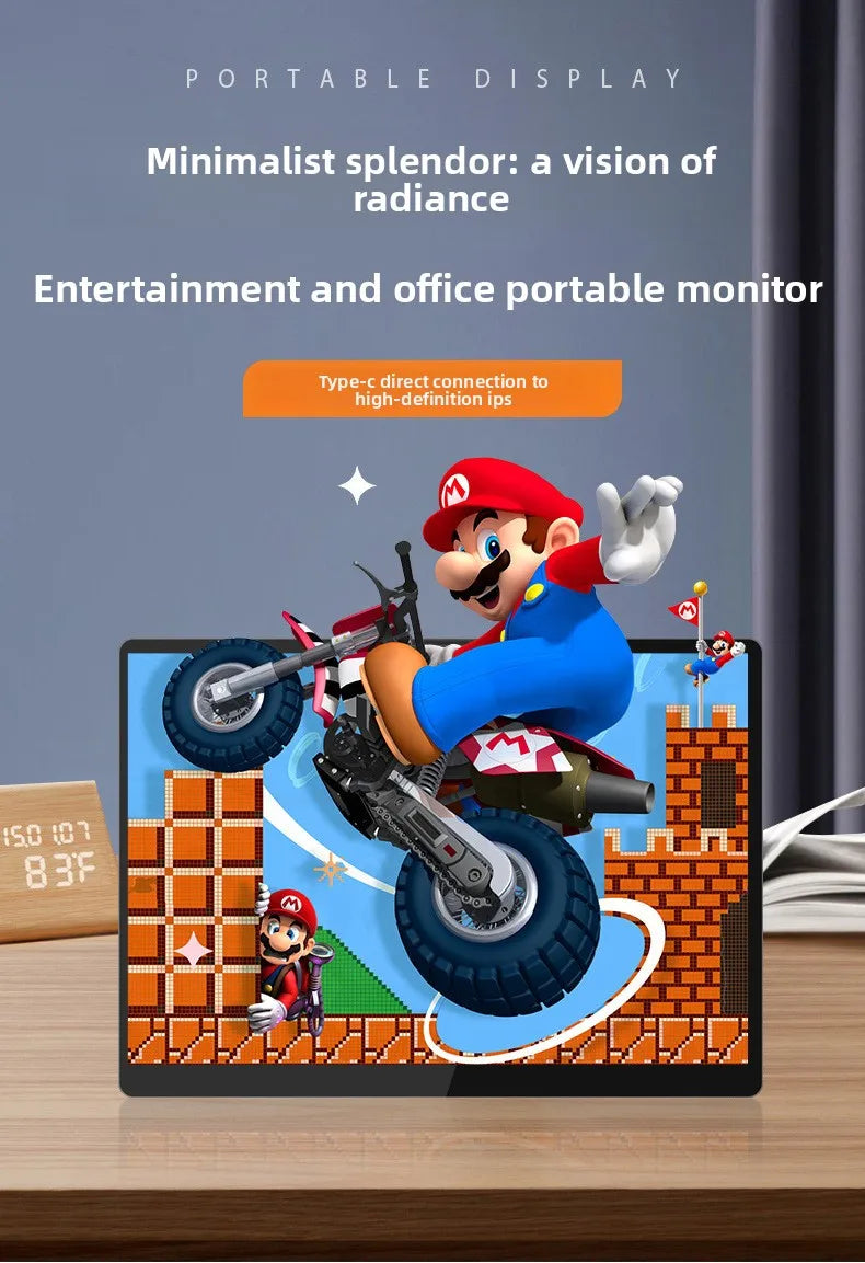 15.6" FHD IPS Portable Touch Monitor, USB-C Plug & Play Second Screen for Laptop/Mobile/Switch/PS5/Xbox, for Gaming & Office
