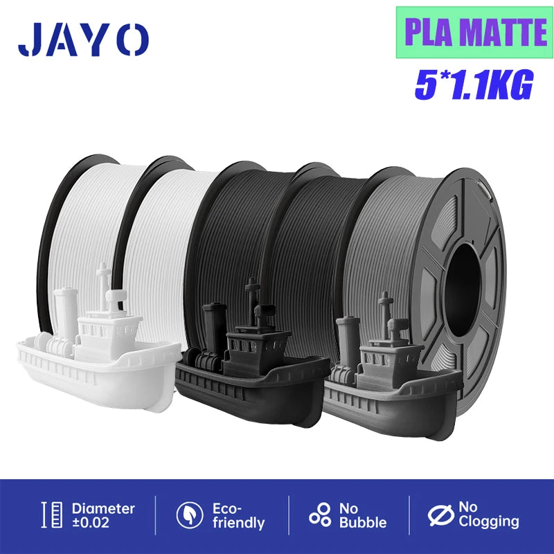 JAYO 5Rolls PLA/PLA Plus/petg/ABS/TPU/PLA meta/PLAYG/HS-PLA 3D Printer Filament 1.75mm FDM 3D Printer Materials for 3D Printer