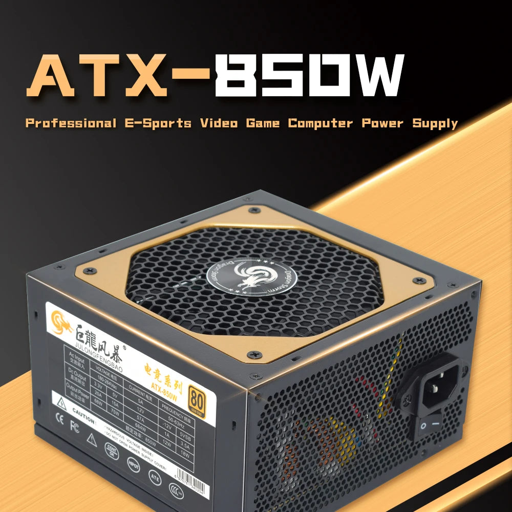 Full Modular ATX 850W 80Plus Gold 20+4Pin 12V Professional E-Sports Video Game Computer PSU For PC Desktop Power Supply