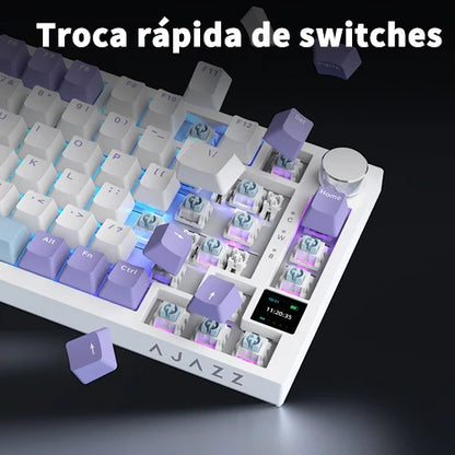 AJAZZ AK820 / AK820 Pro Free shipping for local shipments from Brazil Mechanical Keyboard 82 Keys Gamer Keyboard for Laptop PC