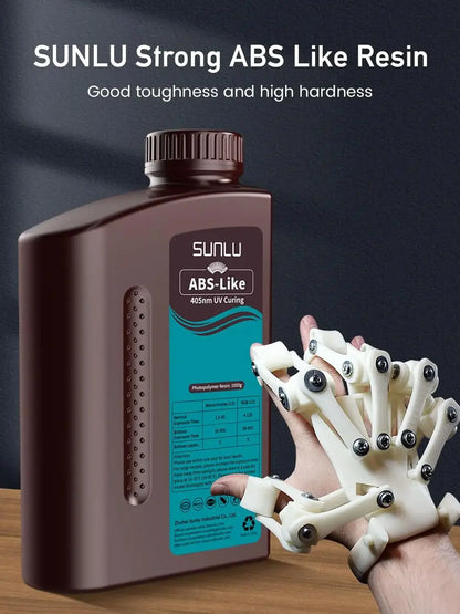 SUNLU 5KG ABS Like Resin 1000G/Bottle 405nm UV Curing Photopolymer Rapid 3D Resin for 2K 4K 6K 8K LCD/DLP/SLA 3D Printers