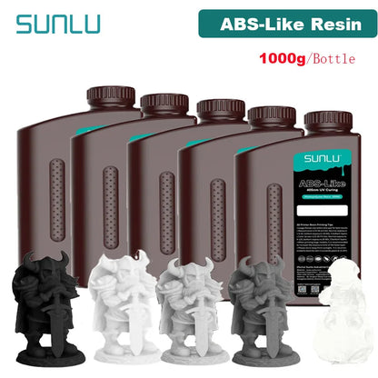 SUNLU 5KG ABS Like Resin 1000G/Bottle 405nm UV Curing Photopolymer Rapid 3D Resin for 2K 4K 6K 8K LCD/DLP/SLA 3D Printers