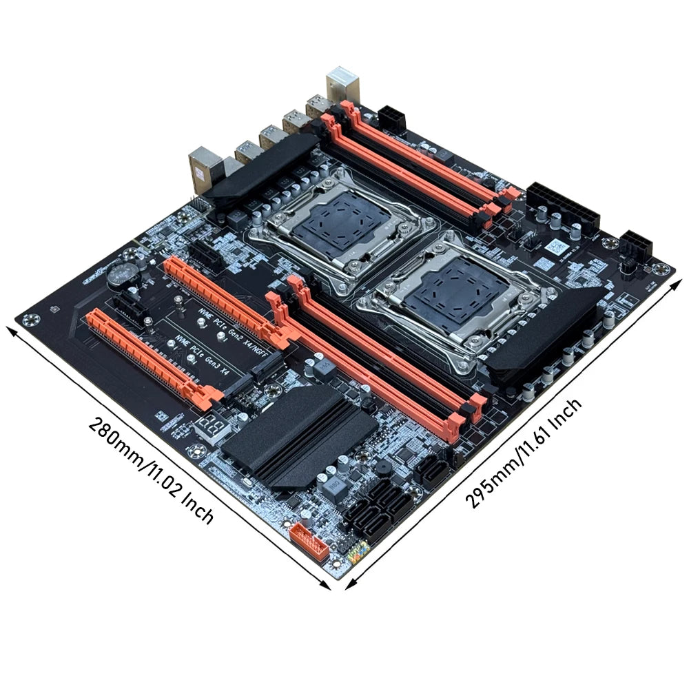 Brazil in Stock MLLSEPlaca-mãe X99 DUAL LGA 2011-3 CPU Socket C612 Mainboard DDR4 M.2 NVME Intel Xeon E Series Kit AI