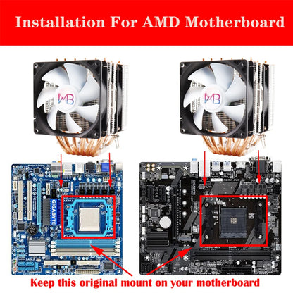 Кулер для процессор 6 трубок радиатор PWM 4PIN 160W для Intel LGA 1150/1151/1155/1200/1700/2011/X79/X99 AM4/AM5
