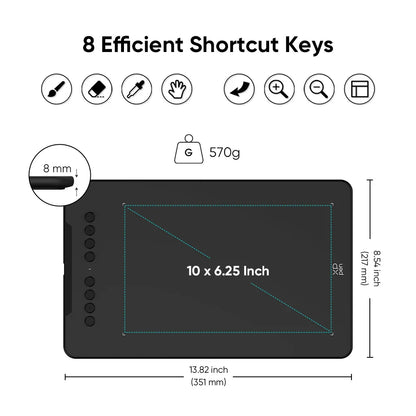 XPPen Deco 01 V3 Graphics Tablet 10*6 Inch for Web Conferencing Broadcasting Distance Learning Education Online Meeting Drawing