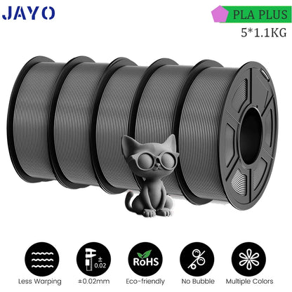 JAYO 5Rolls PLA/PLA Plus/petg/ABS/TPU/PLA meta/PLAYG/HS-PLA 3D Printer Filament 1.75mm FDM 3D Printer Materials for 3D Printer