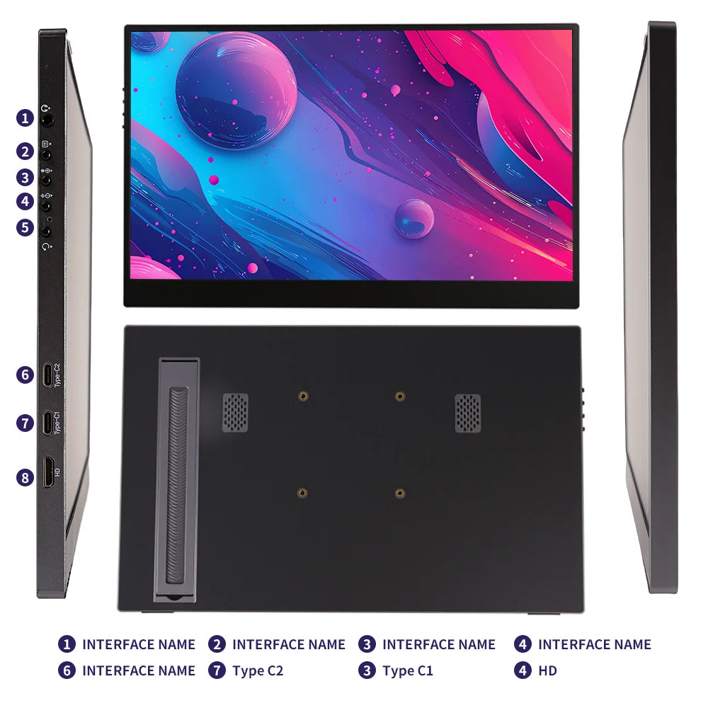 Wireless Portable Monitor 15.6 Inch 1080P FHD Ultra Slim Display WiFi