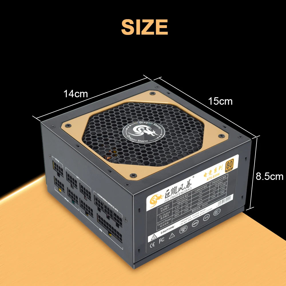 Full Modular ATX 850W 80Plus Gold 20+4Pin 12V Professional E-Sports Video Game Computer PSU For PC Desktop Power Supply