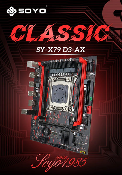 MOUGOL X79 DDR3 Motherboard Set Kit With Intel LGA2011-3 Xeon E5-2689 CPU+DDR3 2*8GB 1600MHz RAM Memory NVME M.2 SATA Game Set