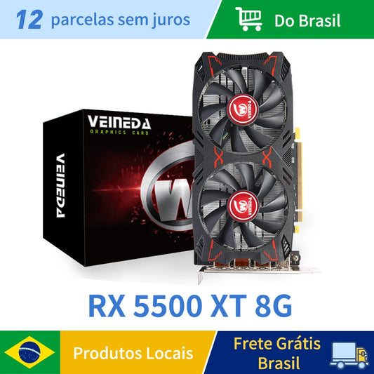 Veineda  Graphics Card  RX5500XT 8G Gaming  8GB 128Bit GDDR6 PCI-E 4.0×8 GPU Radeon rx5500xt 8gb pc game Video Card