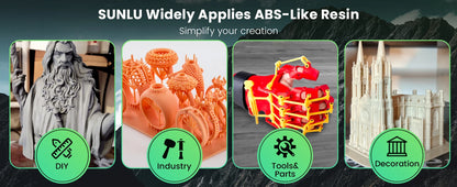 SUNLU 5KG ABS Like Resin 1000G/Bottle 405nm UV Curing Photopolymer Rapid 3D Resin for 2K 4K 6K 8K LCD/DLP/SLA 3D Printers