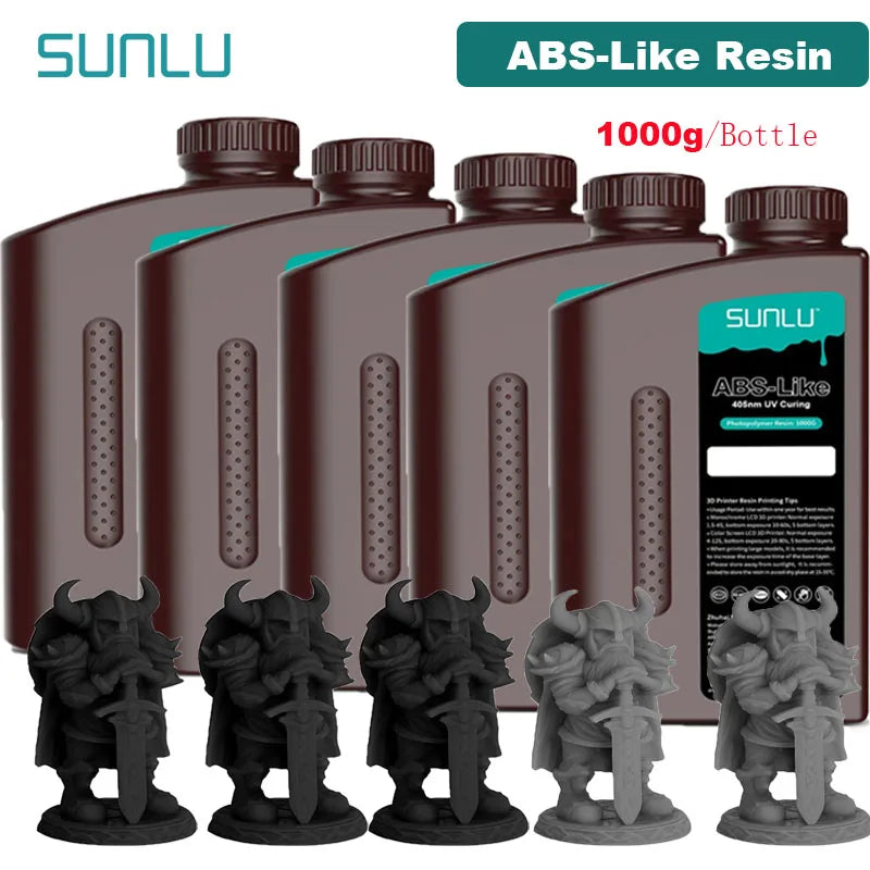 SUNLU 5KG ABS Like Resin 1000G/Bottle 405nm UV Curing Photopolymer Rapid 3D Resin for 2K 4K 6K 8K LCD/DLP/SLA 3D Printers