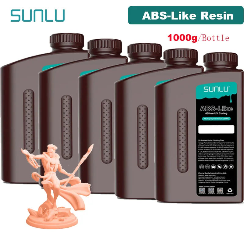 SUNLU 5KG ABS Like Resin 1000G/Bottle 405nm UV Curing Photopolymer Rapid 3D Resin for 2K 4K 6K 8K LCD/DLP/SLA 3D Printers