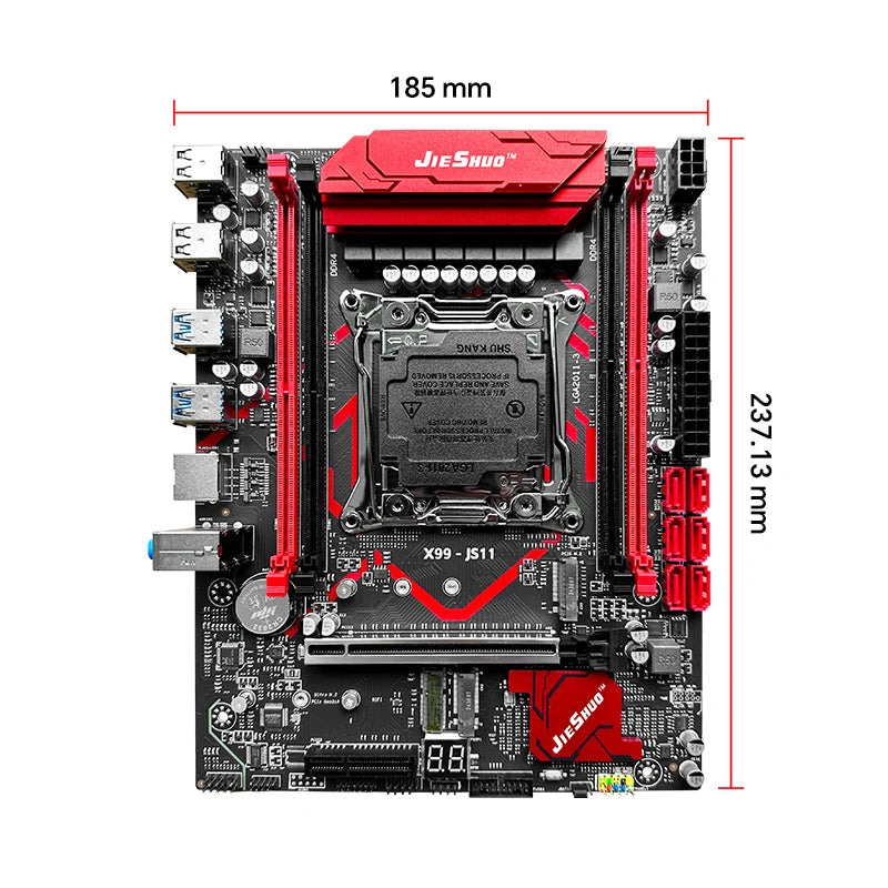 JIESHUO X99-JS11 Motherboard Set with Intel Xeon E5 2682 V4 CPU & Four-channel DDR4 16G  2133MHz RAM for Gaming Computer