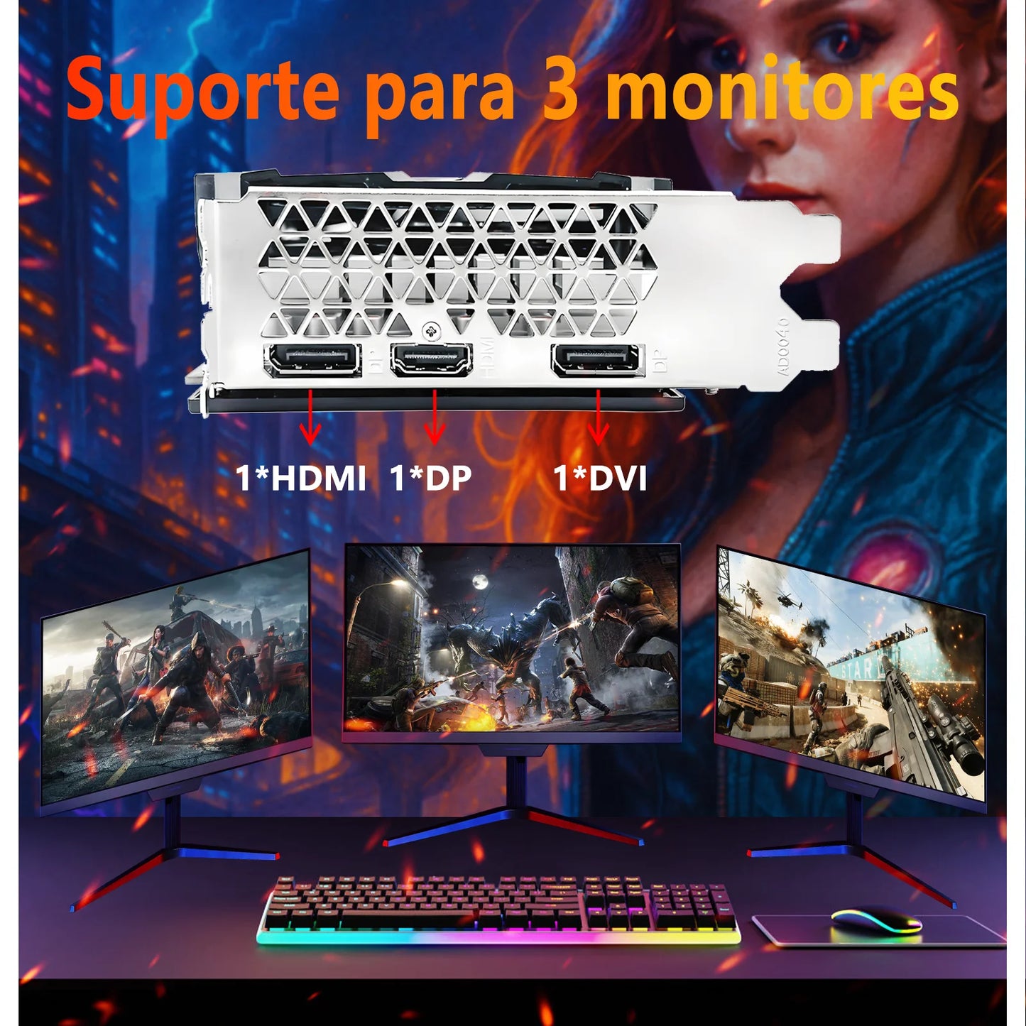 SOYO AMD Radeon RX580 8G Graphics Card GDDR5 Video Card HDMI DP DVI PCIE3.0x16 Gaming GPU RX 580 Cards Computer components