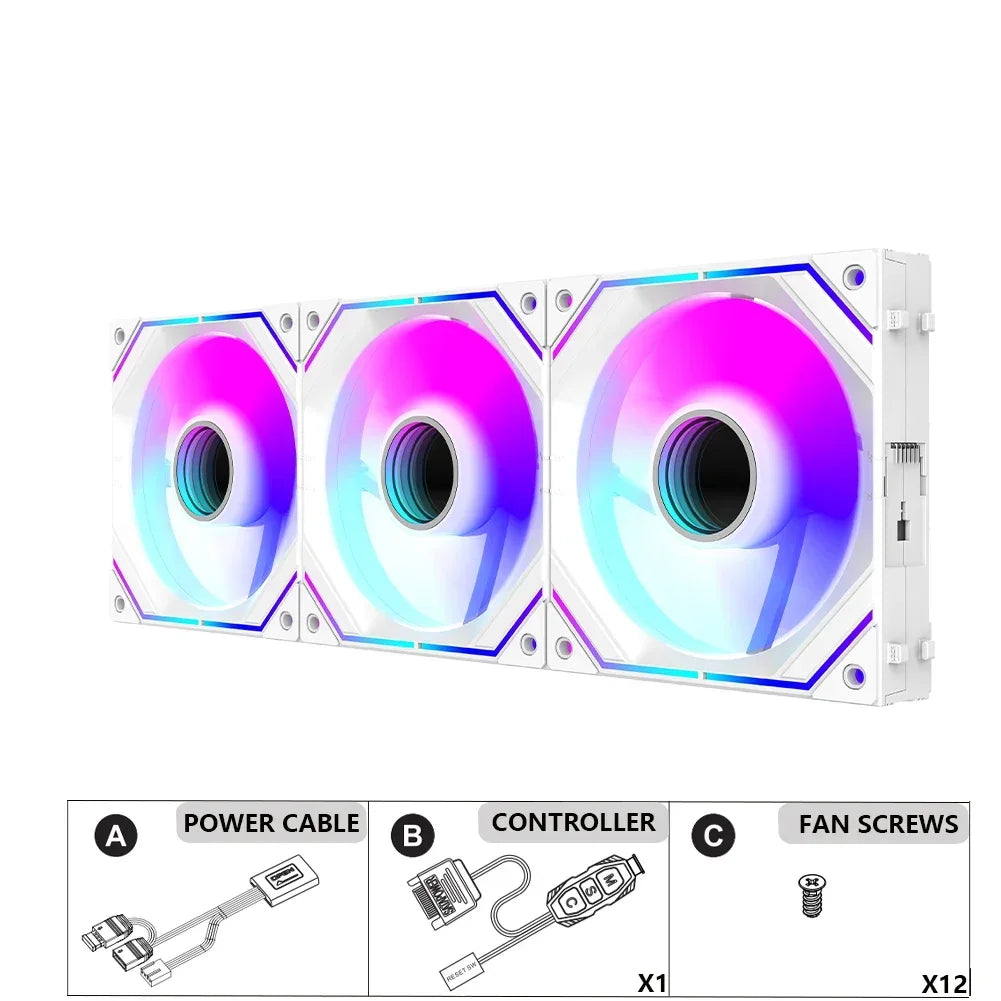 120mm Uni Fan Cooling Fans ARGB RGB Cooler PWM 4PIN Wireless Splicing 5V PC Computer Case Ventilador Infinity Mirror
