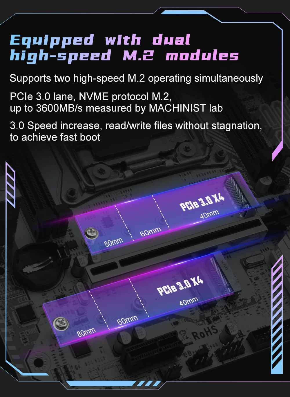 MACHINIST X99 K9 Motherboard C612 Chip Supports TPM 2.0 LGA 2011-3 CPU Four Channel DDR4 RAM PCIE3.0 USB3.0 for Desktop Host