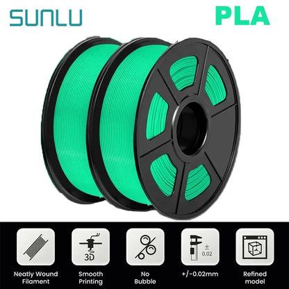 SUNLU Mix-Color 2Roll PLA/PLA Matte/Clear Filament 1.75mm 1kg Spool (2.2lbs) Neatly Wound Filament Fit Most FDM Printer