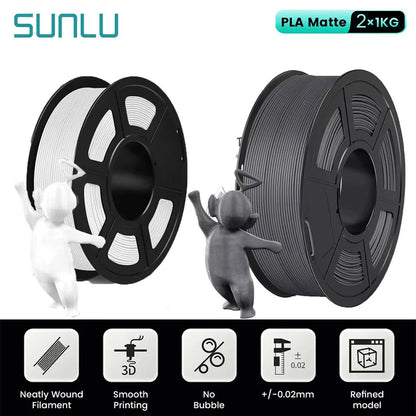 SUNLU Mix-Color 2Roll PLA/PLA Matte/Clear Filament 1.75mm 1kg Spool (2.2lbs) Neatly Wound Filament Fit Most FDM Printer