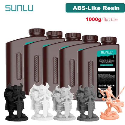 SUNLU 5KG ABS Like Resin 1000G/Bottle 405nm UV Curing Photopolymer Rapid 3D Resin for 2K 4K 6K 8K LCD/DLP/SLA 3D Printers