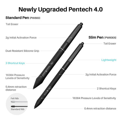 Huion Kamvas Pro 19 Graphics Tablet 4K Touch Screen Monitor Paper Texture Glass Drawing with PenTech 4.0 Stylus 16384 Pressure