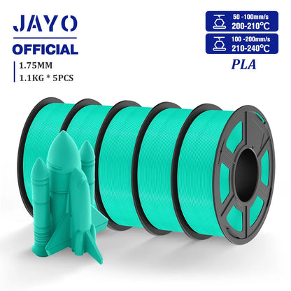 JAYO PLA Filament 1.75MM 5 Rolls/set 3D Printer Filament PLA For FDM 3D Printers Neatly Wound 3D Printing Filament Macaron Color