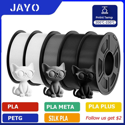 JAYO 5Rolls PLA/PLA Plus/petg/ABS/TPU/PLA meta/PLAYG/HS-PLA 3D Printer Filament 1.75mm FDM 3D Printer Materials for 3D Printer