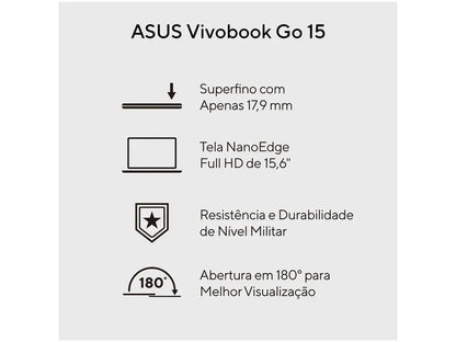 ASUS VivoBook Go 15 E1504GA-NJ447 Intel Core i3 4GB RAM SSD 256GB 15,6 Full HD Linux 90NB0ZT1-M00PS0
