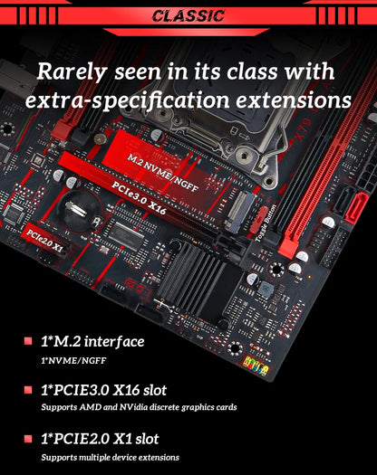 MOUGOL X79 DDR3 Motherboard Set Kit With Intel LGA2011-3 Xeon E5-2689 CPU+DDR3 2*8GB 1600MHz RAM Memory NVME M.2 SATA Game Set