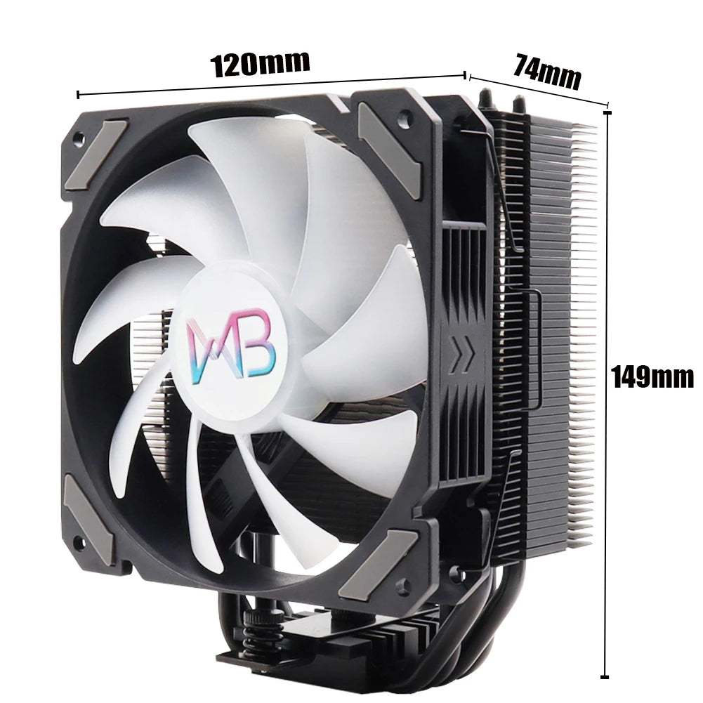4 Heat Pipes CPU Cooler PWM 4PIN 120mm Fan Radiator for Intel LGA 1150 1151 1155 1200 1700 2011 AMD AM4 ARGB Refrigerador De