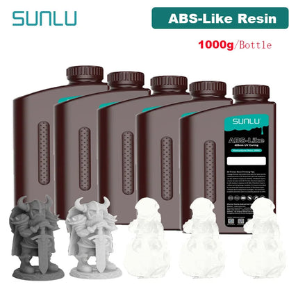 SUNLU 5KG ABS Like Resin 1000G/Bottle 405nm UV Curing Photopolymer Rapid 3D Resin for 2K 4K 6K 8K LCD/DLP/SLA 3D Printers