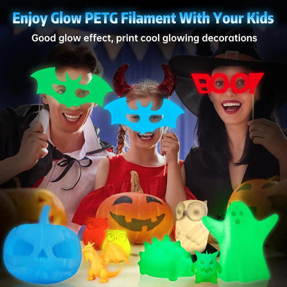 SUNLU 1KG Glow in The Dark PETG Filament Neatly Wound Luminous PETG Filament 1.75mm 1000g 3D Filament Fit Most FDM 3D Printers