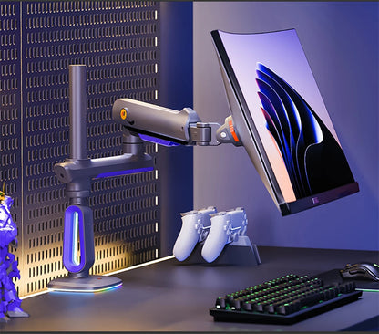 NB F7 E7 Gaming Monitor Arm 32-60 Inch Curved Arc Screen Desktop 2-20kgs Ultra Wide Monitor Holder Mount with RGB Light