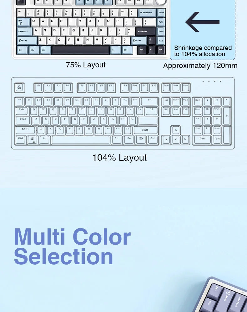 AULA F75 Wireless Mechanical Keyboard Hotswap Gasket Gaming Keyboard 75% Layout for PC for Laptop