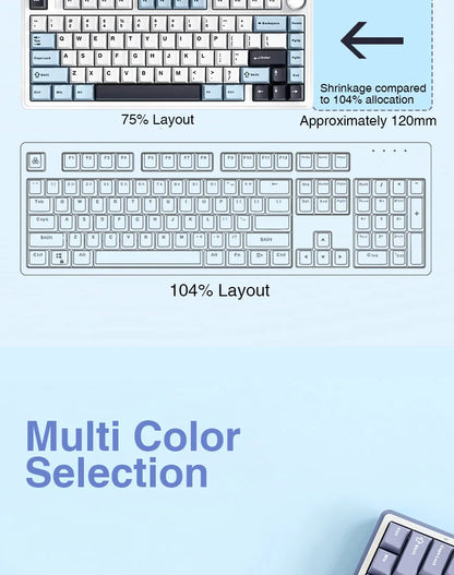 AULA F75 Wireless Mechanical Keyboard Hotswap Gasket Gaming Keyboard 75% Layout for PC for Laptop