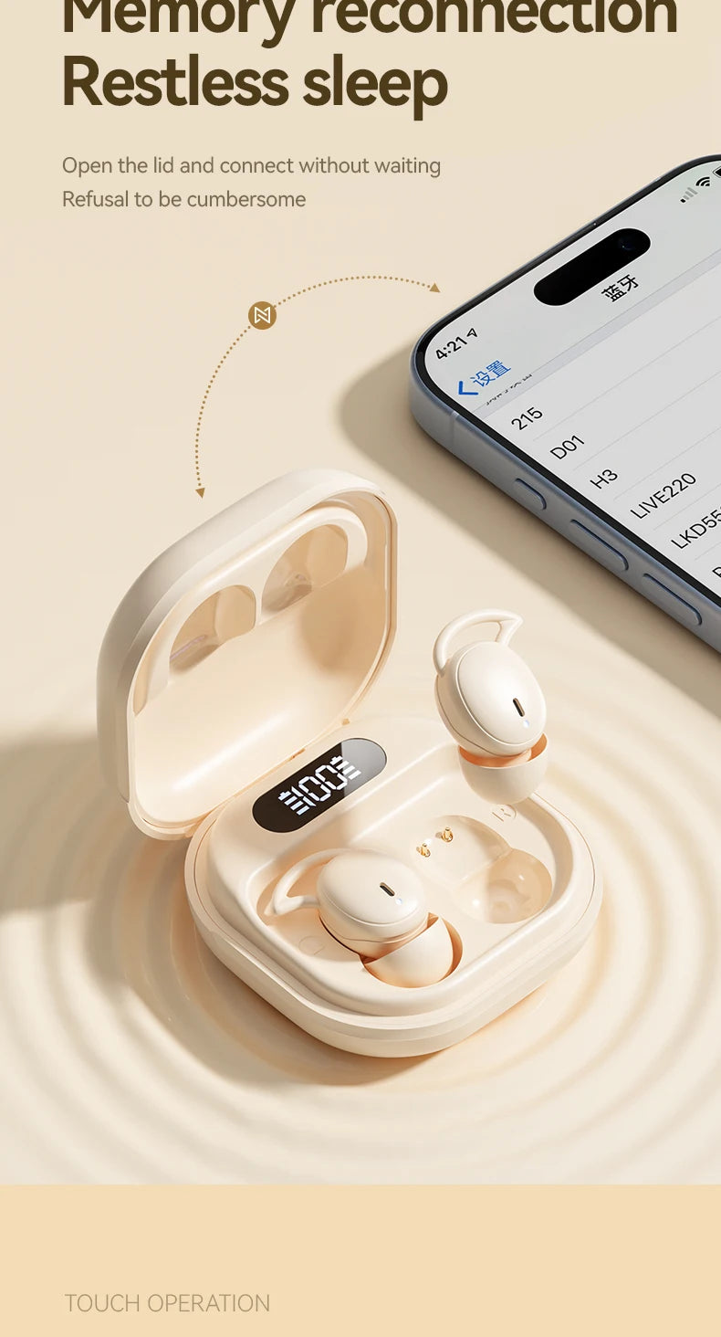 sem fio sono invisível fones de ouvido bluetooth5.4 jogos esporte alta fidelidade som estéreo música fones tws